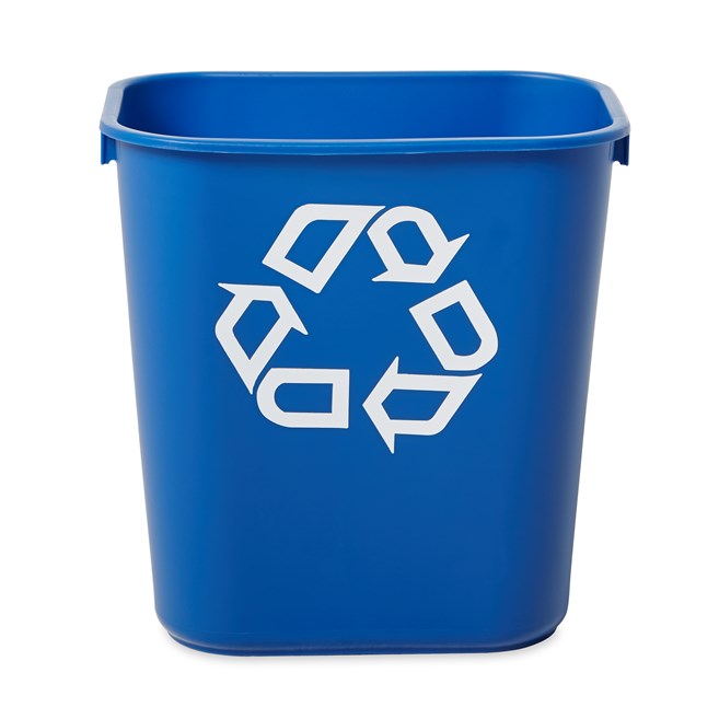 Rubbermaid Wastebasket Rectangle 12.9L - Black , Grey or Blue Recycled
