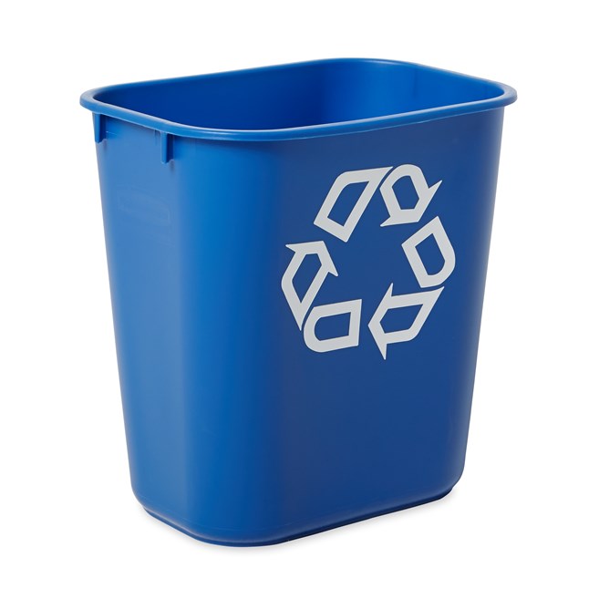 Rubbermaid Wastebasket Rectangle 12.9L - Black , Grey or Blue Recycled