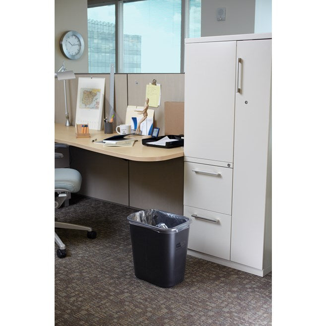 Rubbermaid Wastebasket Rectangle 12.9L - Black , Grey or Blue Recycled