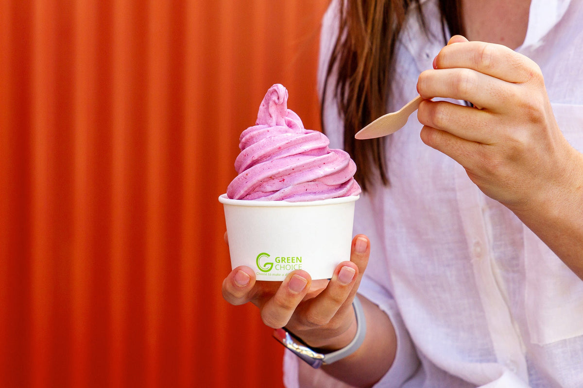 Berry Ice-cream in a Takeaway Dessert Tub