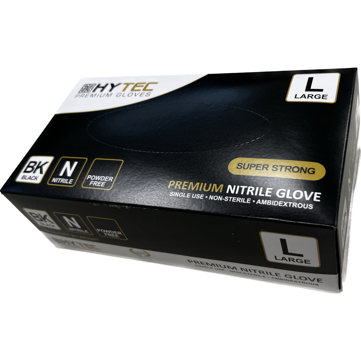 Hytec Black Nitrile Gloves, Powder Free, 100/pack