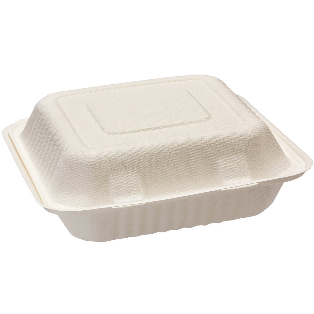 GREEN CHOICE Sugar Cane 3 Compartment Square Clamshell - 200pcs