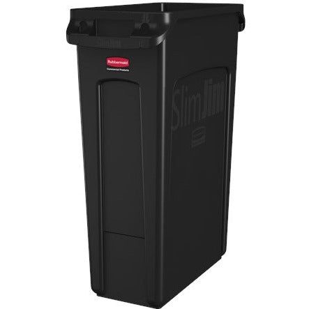 Rubbermaid Slim Jim Container with Venting Channels 87L Grey, Black, Green