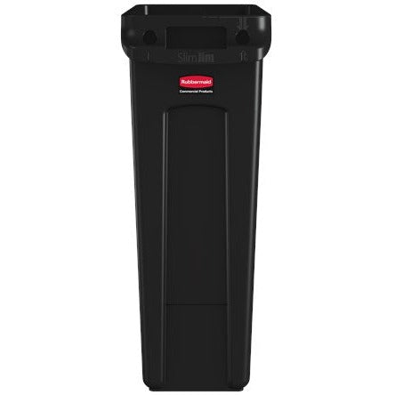 Rubbermaid Slim Jim Container with Venting Channels 87L Grey, Black, Green