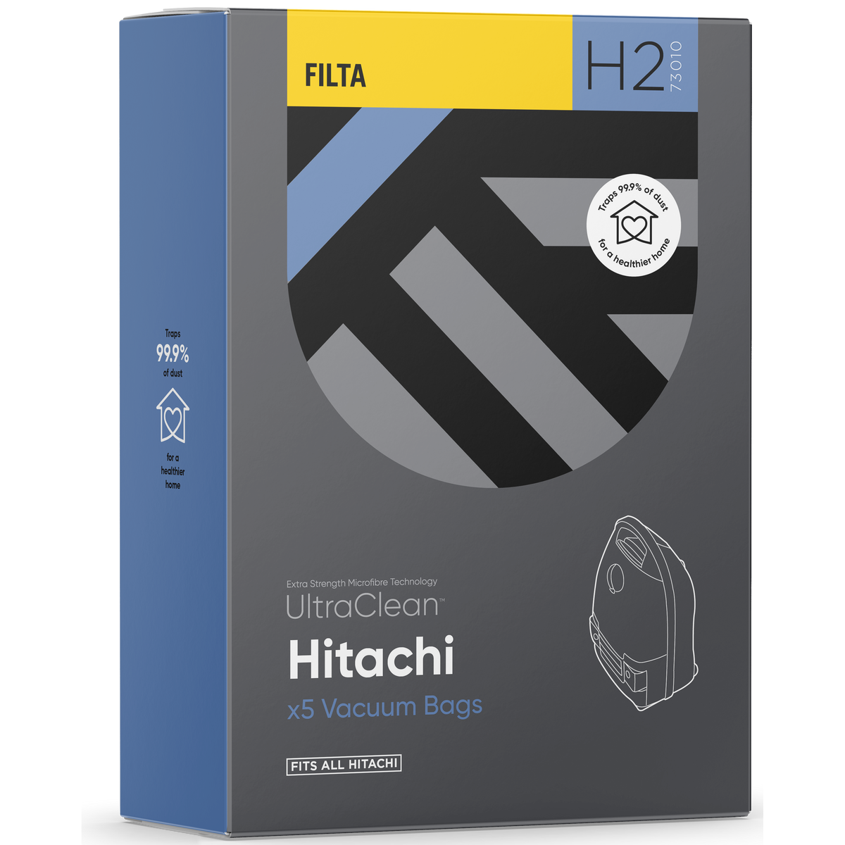 H2 - Ultraclean Vacuum Bags to suit HITACHI - 5 PACK