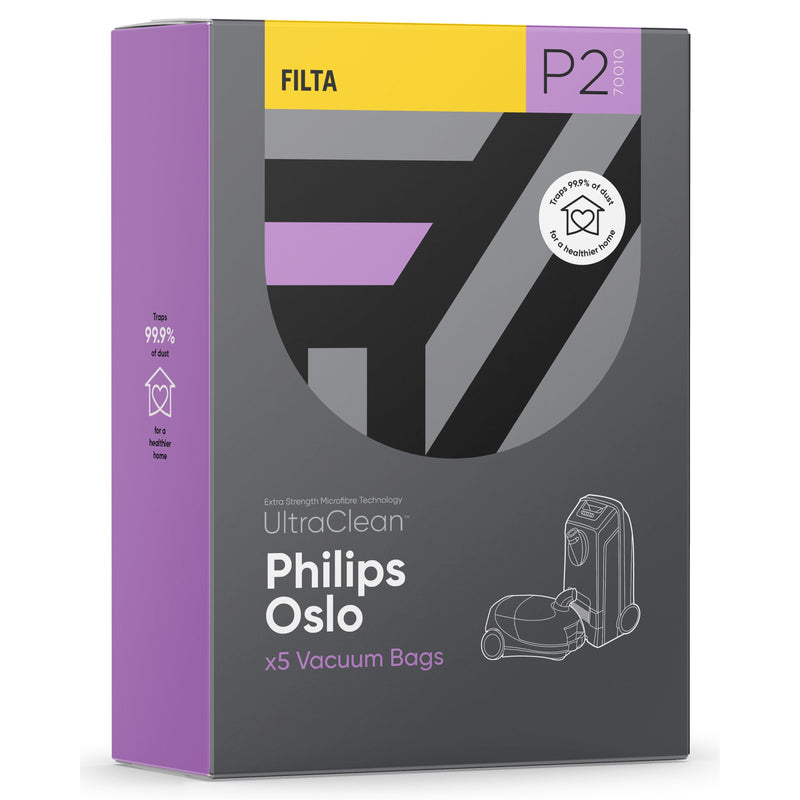P2 - Ultraclean Vacuum Bags to suit PHILIPS OSLO - 5 PACK