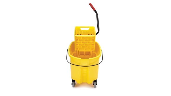 Rubbermaid WAVEBRAKE Bucket and Side Press Wringer, Yellow