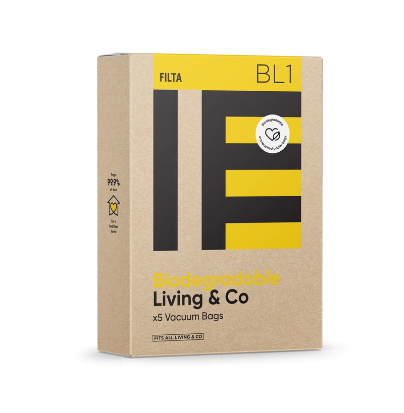 BL1 -Ultraclean Paper Vacuum Bags to suit LIVING & CO - 5 PK