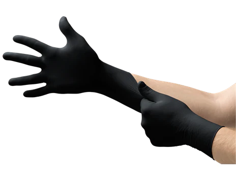Hytec Black Nitrile Gloves, Powder Free, 100/pack