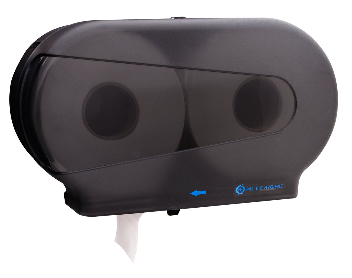 Pacific Hygiene Double Jumbo Toilet Roll Dispenser - Black or White