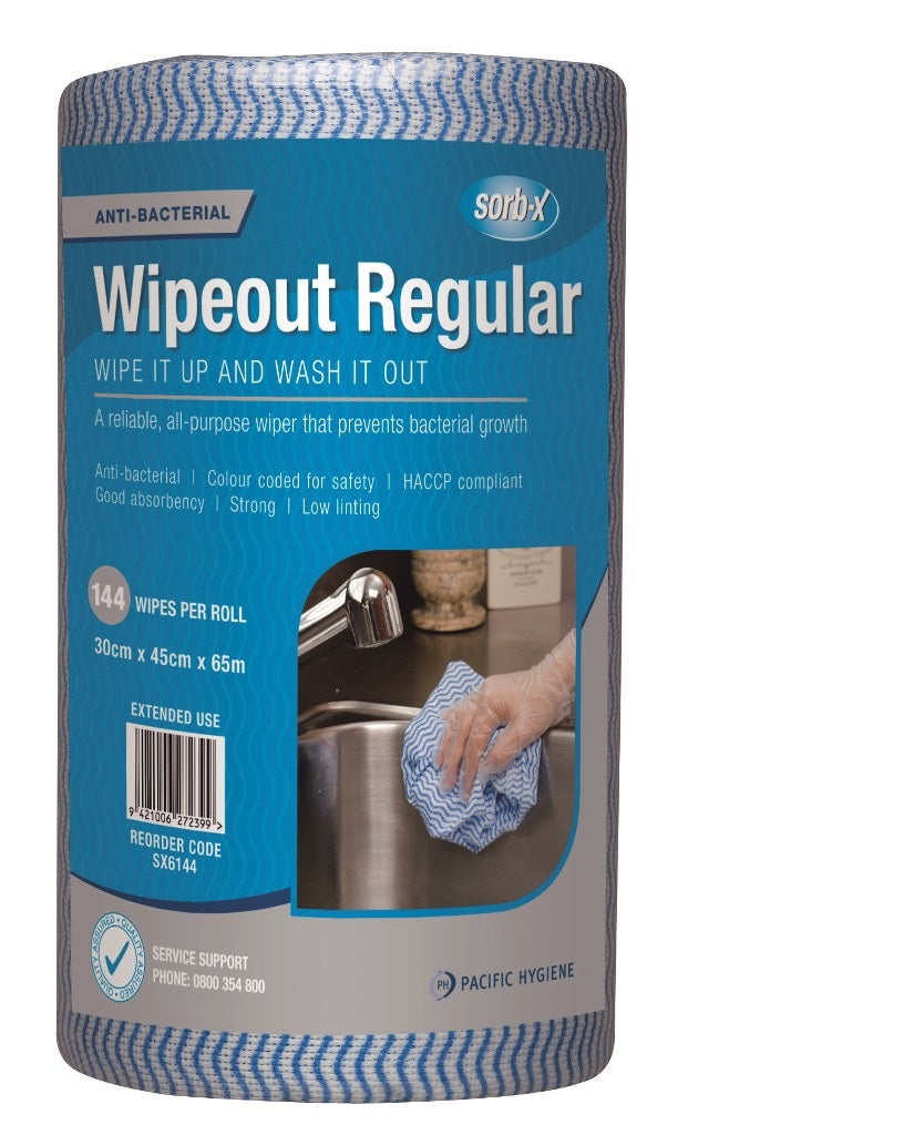 Sorb-X Wipeout Regular Duty Wipes - 65m/roll - 4 rolls/case