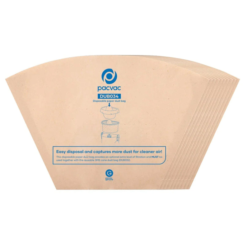 PACVAC Velo 2nd GEN Paper Vacuum Bags - 10 PACK