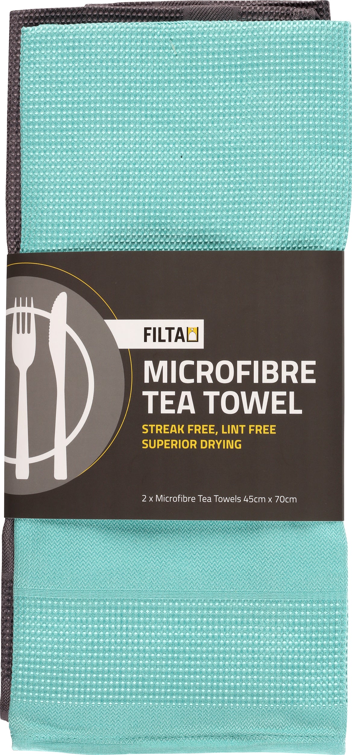 FILTA XL Microfibre Tea Towel - Bulk Buy 10 x 2 pack (45CM X 70CM) 2 Colour