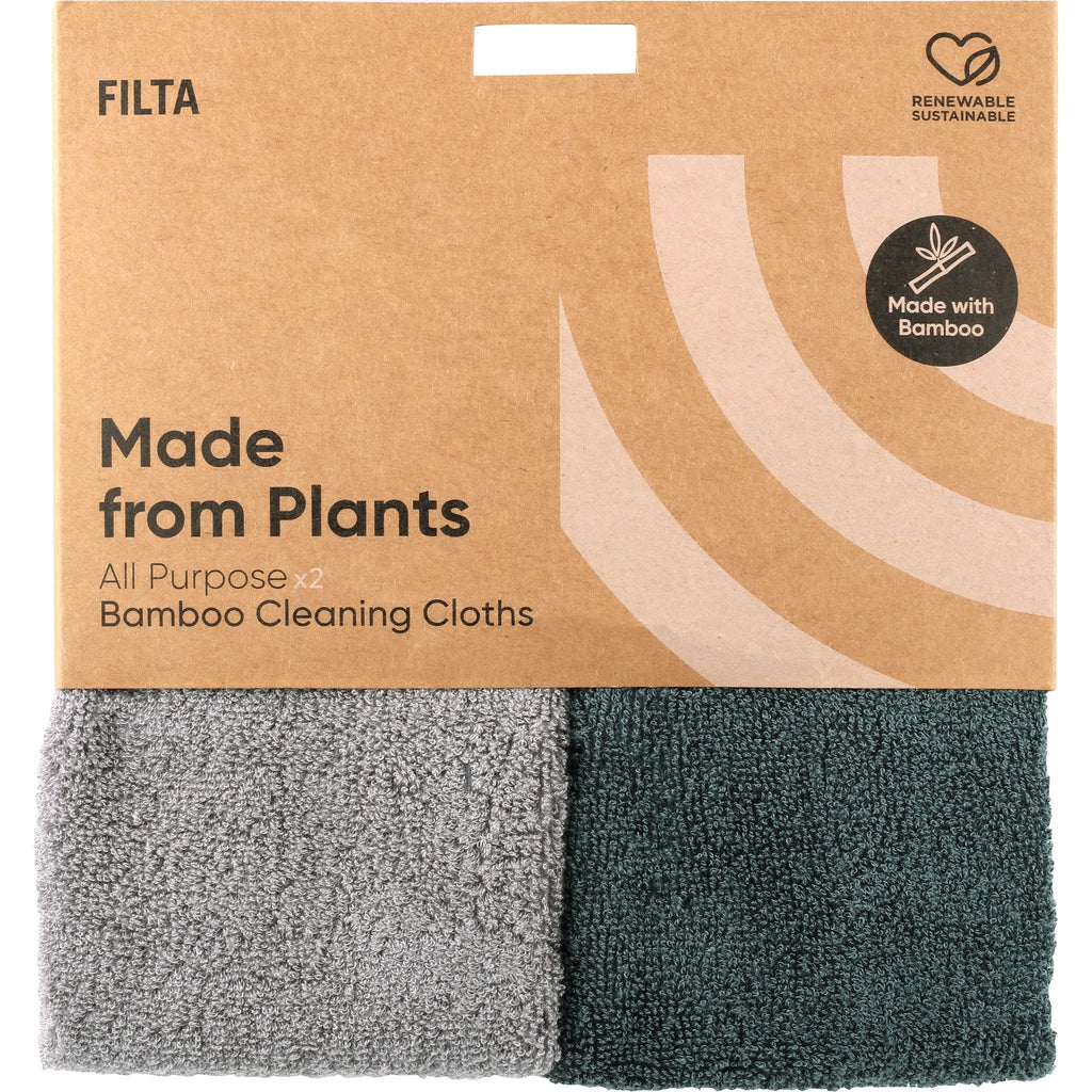 Filta Bamboo Cleaning Cloths - Grey/Green - 20 Cloths
