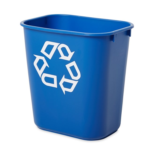 Rubbermaid Wastebasket Rectangle 12.9L - Black , Grey or Blue Recycled