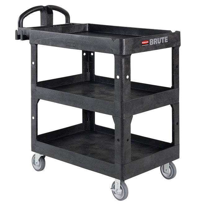 Rubbermaid BRUTE® 3-Shelf Heavy-Duty Ergo Utility Cart