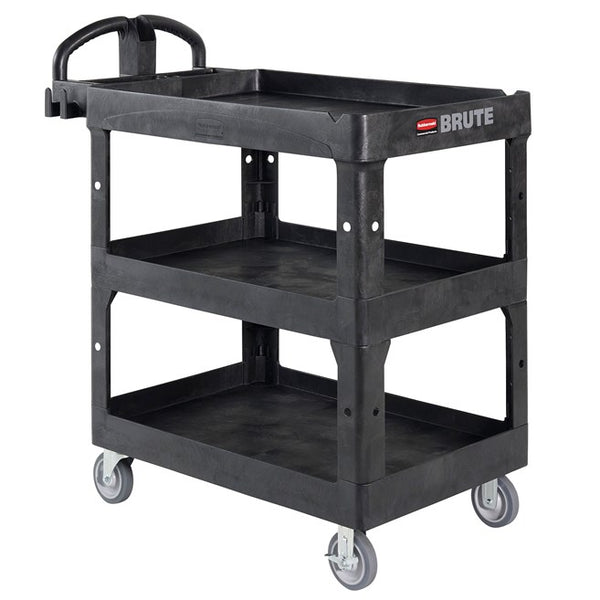 Rubbermaid BRUTE® 3-Shelf Heavy-Duty Ergo Utility Cart