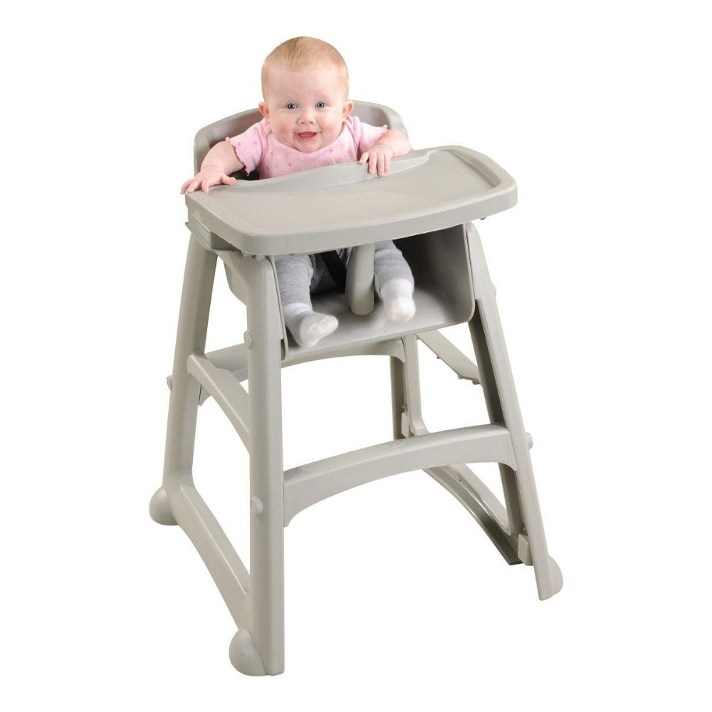 Rubbermaid Sturdy Chair and Tray Bundle with Micoban - Black & Platinum