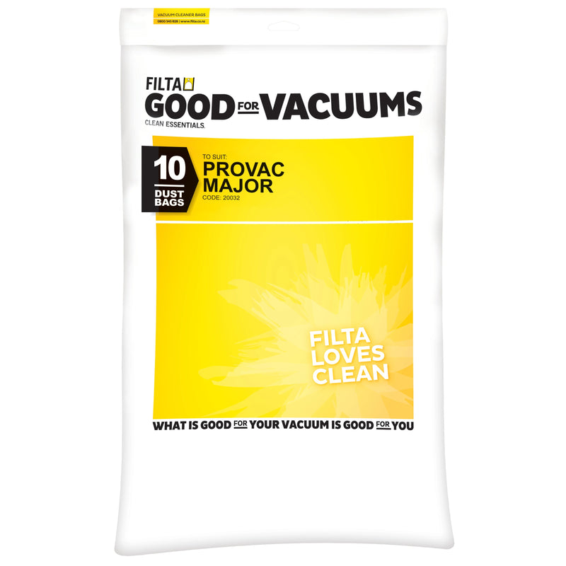 FILTA 5D Paper Vacuum Bags to suit PROVAC MAJOR - 10 Pack