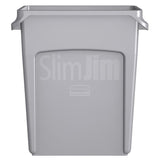 Rubbermaid Slim Jim Container with Venting Channels 60L - Grey and Black