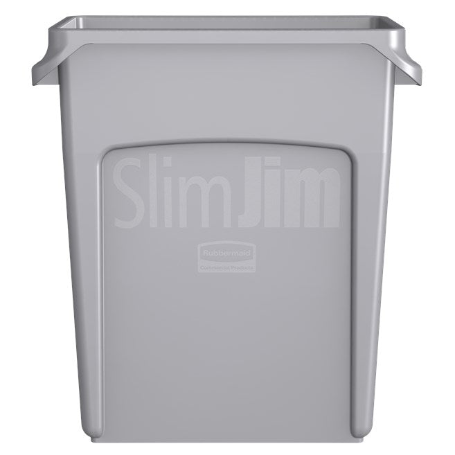 Rubbermaid Slim Jim Container with Venting Channels 60L - Grey and Black
