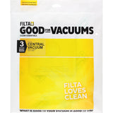 FILTA Vacuum Bags to suit CENTRAL VAC SYSTEMS - 3 PACK (F007)