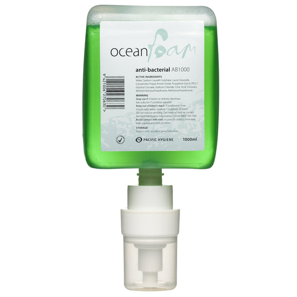 Ocean Foam Anti-Bacterial Foaming Hand Soap - 1000ml/cartridge, 6 cartridges/case - OF-AB1000