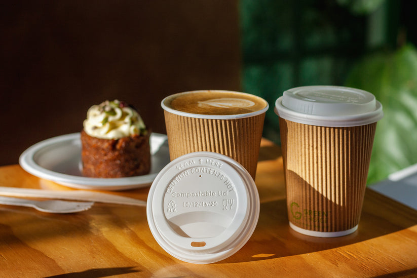 GREEN CHOICE CPLA Lids for Cups - White - 3 Sizes - 1000pcs