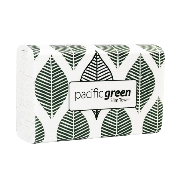 Pacific Green Recycled Slim Towel 23cm x 21cm - 4000 Sheets - 250 sheets/pack, 16 packs/case