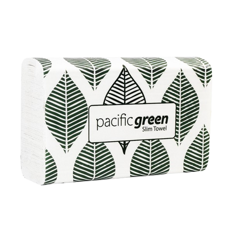 Pacific Green Recycled Slim Towel 23cm x 21cm - 4000 Sheets - 250 sheets/pack, 16 packs/case