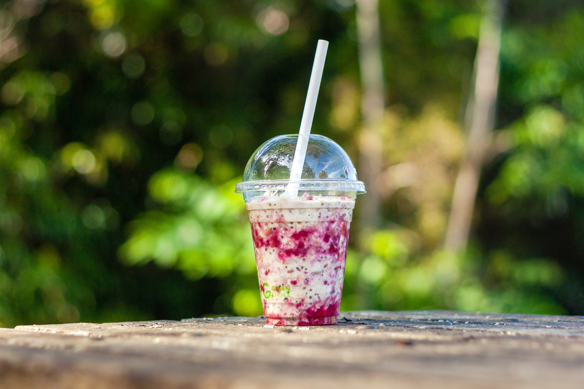 PLA Cold Smoothie Cup Drink with Paper Straw