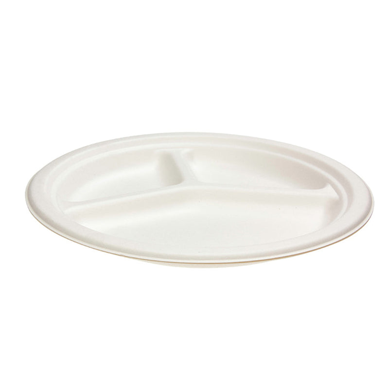 GREEN CHOICE Sugar Cane 3 Compartment Plate 10" - 500pcs