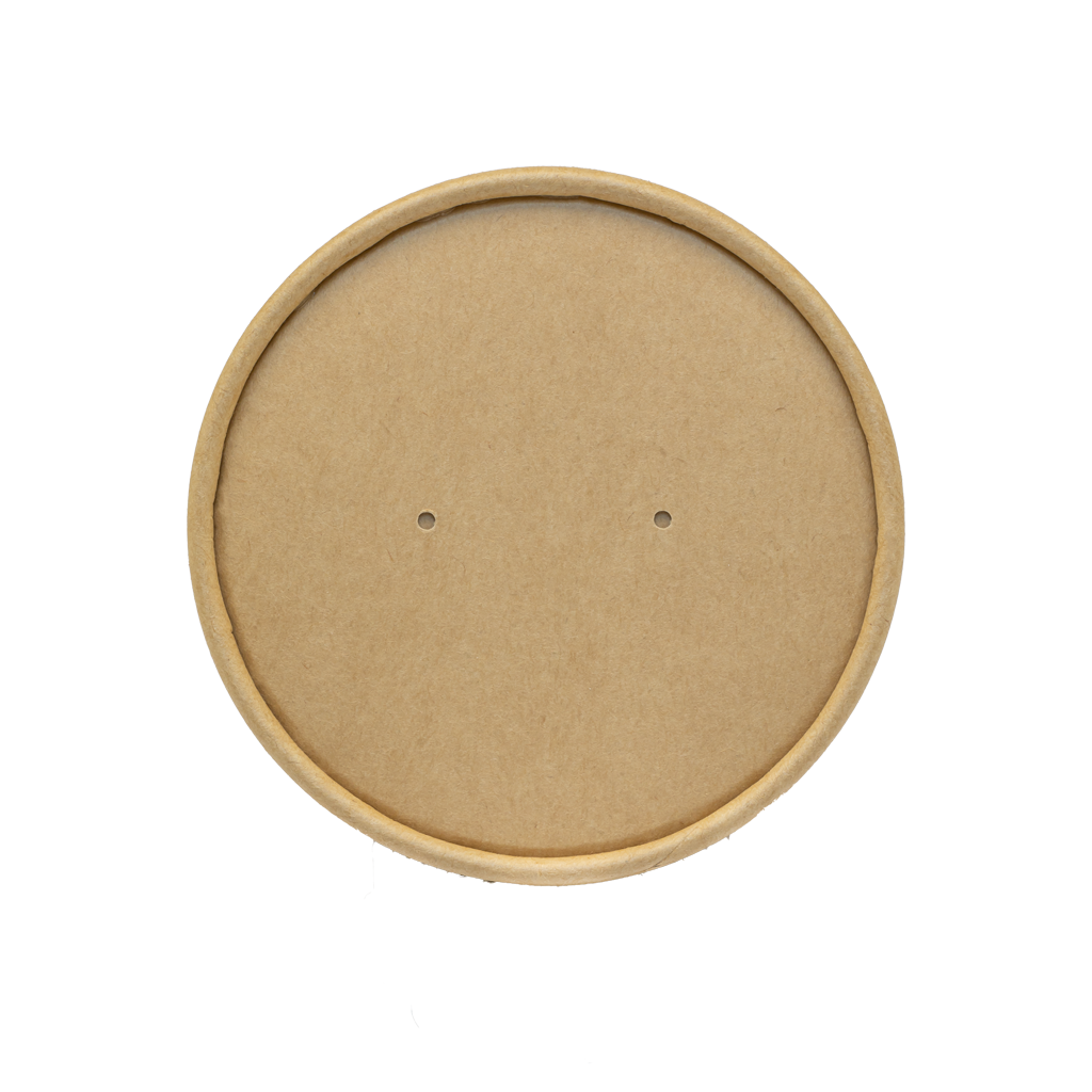 GREEN CHOICE Kraft Lids to fit  soup bowls - 2 Sizes - 500pcs