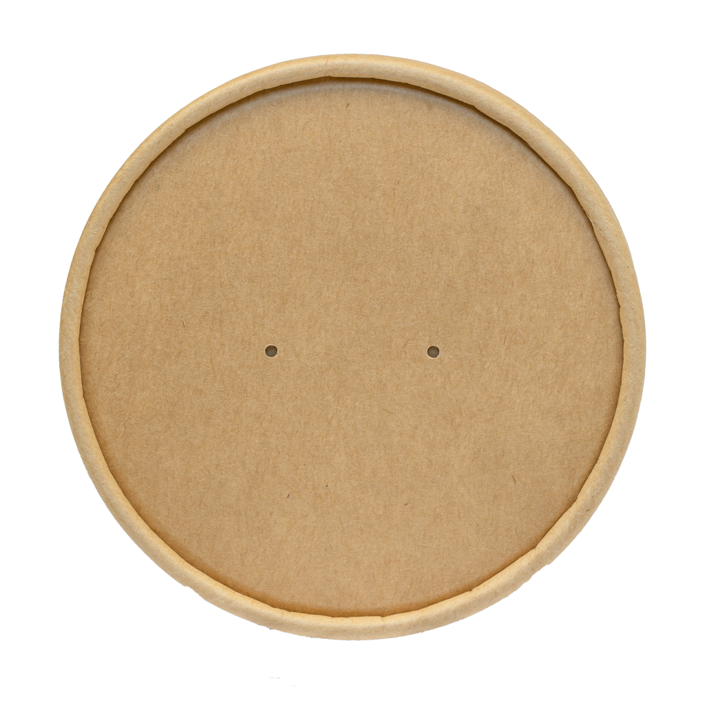 GREEN CHOICE Kraft Lids to fit  soup bowls - 2 Sizes - 500pcs