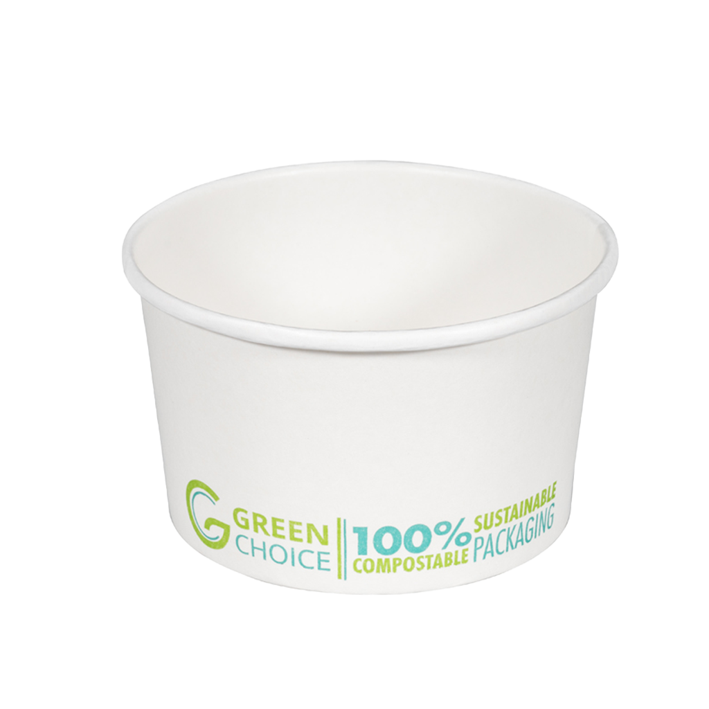 GREEN CHOICE Dessert Tub - White PLA - 1000pcs - 3 Sizes