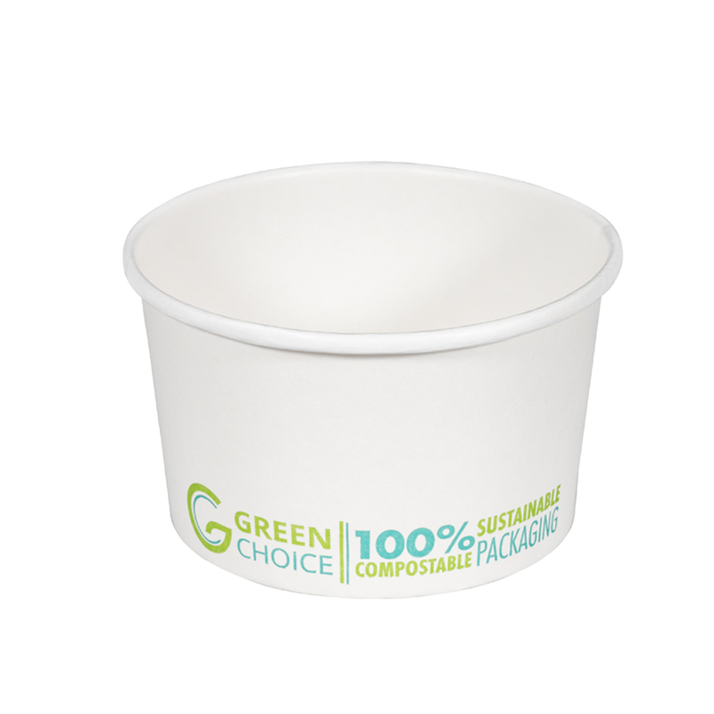 GREEN CHOICE Dessert Tub - White PLA - 1000pcs - 3 Sizes