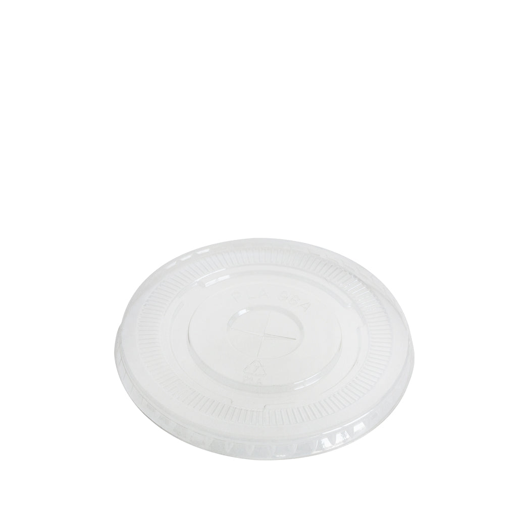 GREEN CHOICE Clear Cup Flat Lid PLA - 2 Sizes - 1000pcs