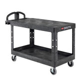 Rubbermaid BRUTE Heavy Duty Flat Shelf Utility Cart, Large, Black