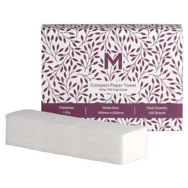 MATTHEWS Luxury TAD Compact Paper Towel - White, 1 Ply, 190mm x 250mm, FSC® Mix (2400)