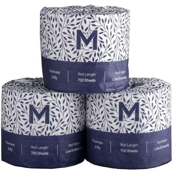 MATTHEWS Wrapped 2 Ply Toilet Roll - 700 sheets/roll, 48 rolls/case