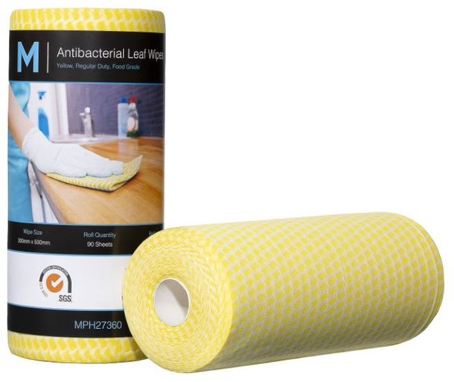 MATTHEWS Antibacterial Leaf Wipes Regular Duty - 45M - 5 Colours - 4/case