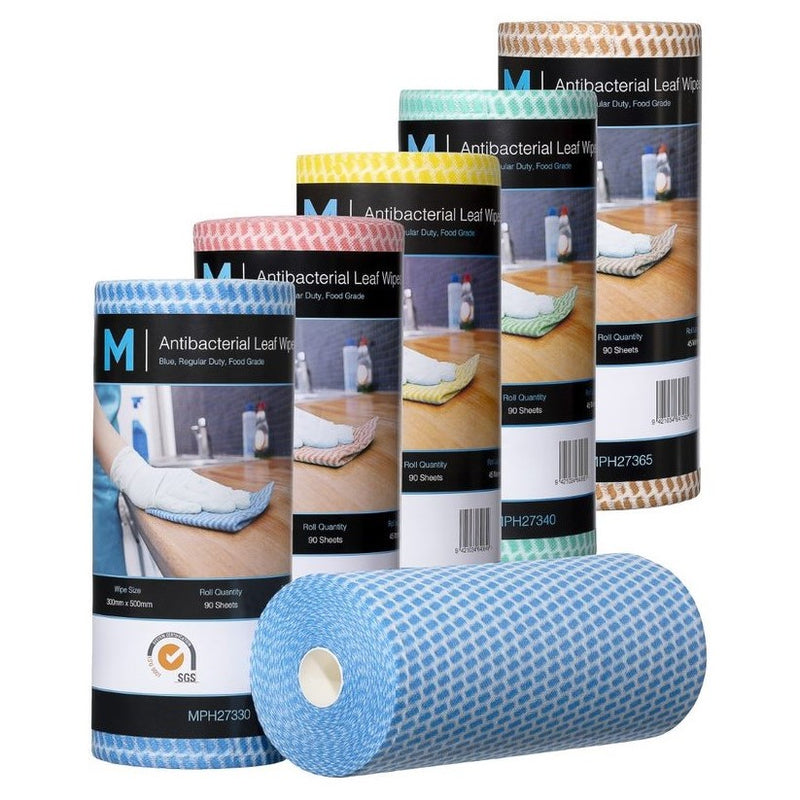MATTHEWS Antibacterial Leaf Wipes Regular Duty - 45M - 5 Colours - 4/case