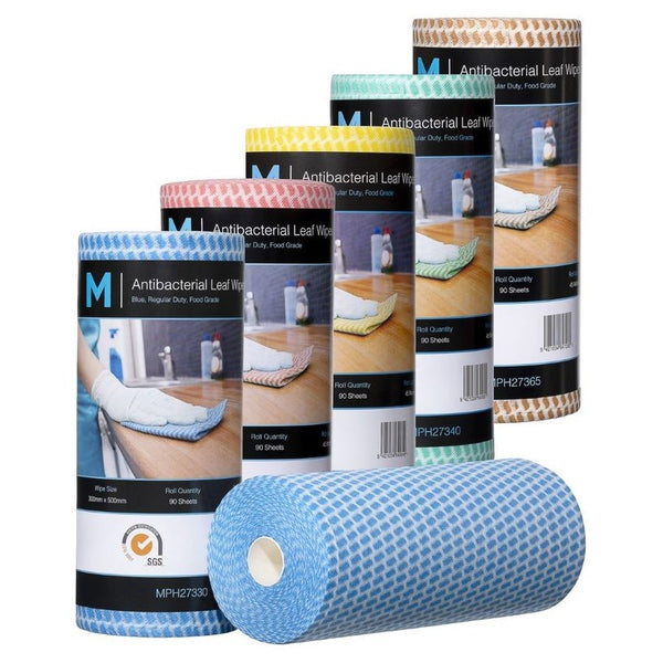 MATTHEWS Antibacterial Leaf Wipes Regular Duty - 45M - 5 Colours - 4/case