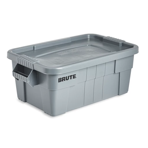 Rubbermaid BRUTE 14Gal Tote with Lid - Gray