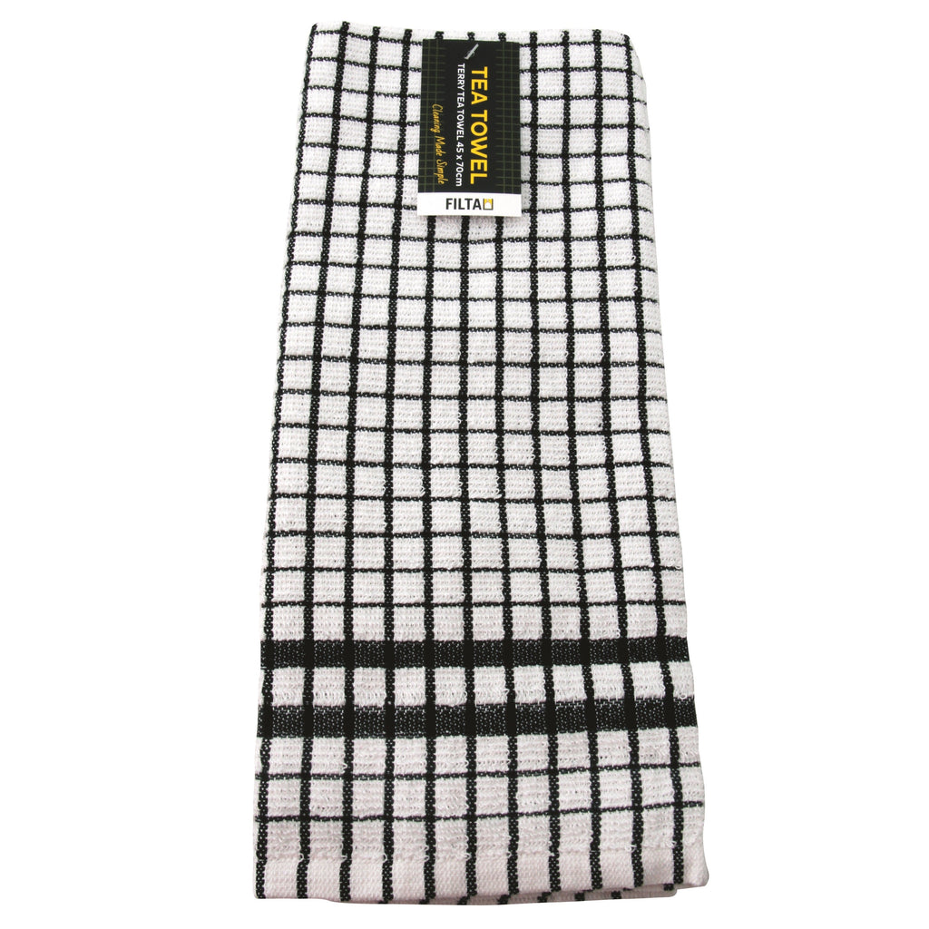 FILTA Cotton Tea Towel Terry (45CM X 70CM) - 2 Colors - 10 Towel Bulk Pack