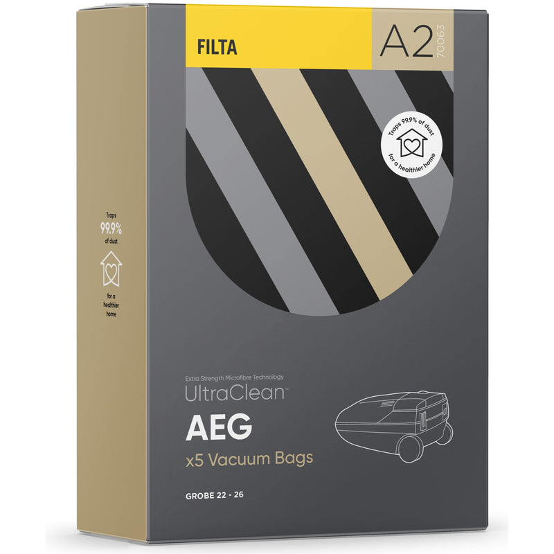 A2 - Ultraclean Vacuum Bags to suit AEG Grobe 22-26 - 5 PACK