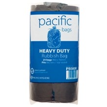 Pacific Garbage Bag Black, 80L - 25 bags/roll