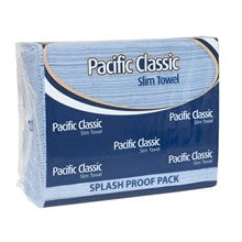 Slim Classic Towel FSC Blue 'Splash-Proof' pack - 200 sheets/pack, 18 packs/case