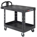 Rubbermaid BRUTE Heavy Duty Flat Shelf Utility Cart Medium - Beige & Black