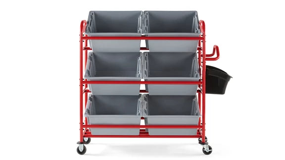 Rubbermaid Tote Picking Cart with Angled Shelves